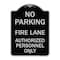 Signmission Parking Fire Lane Authorized Personnel Heavy-Gauge Aluminum Sign, 24" x 18", BS-1824-23340 A-DES-BS-1824-23340 - alternate 1